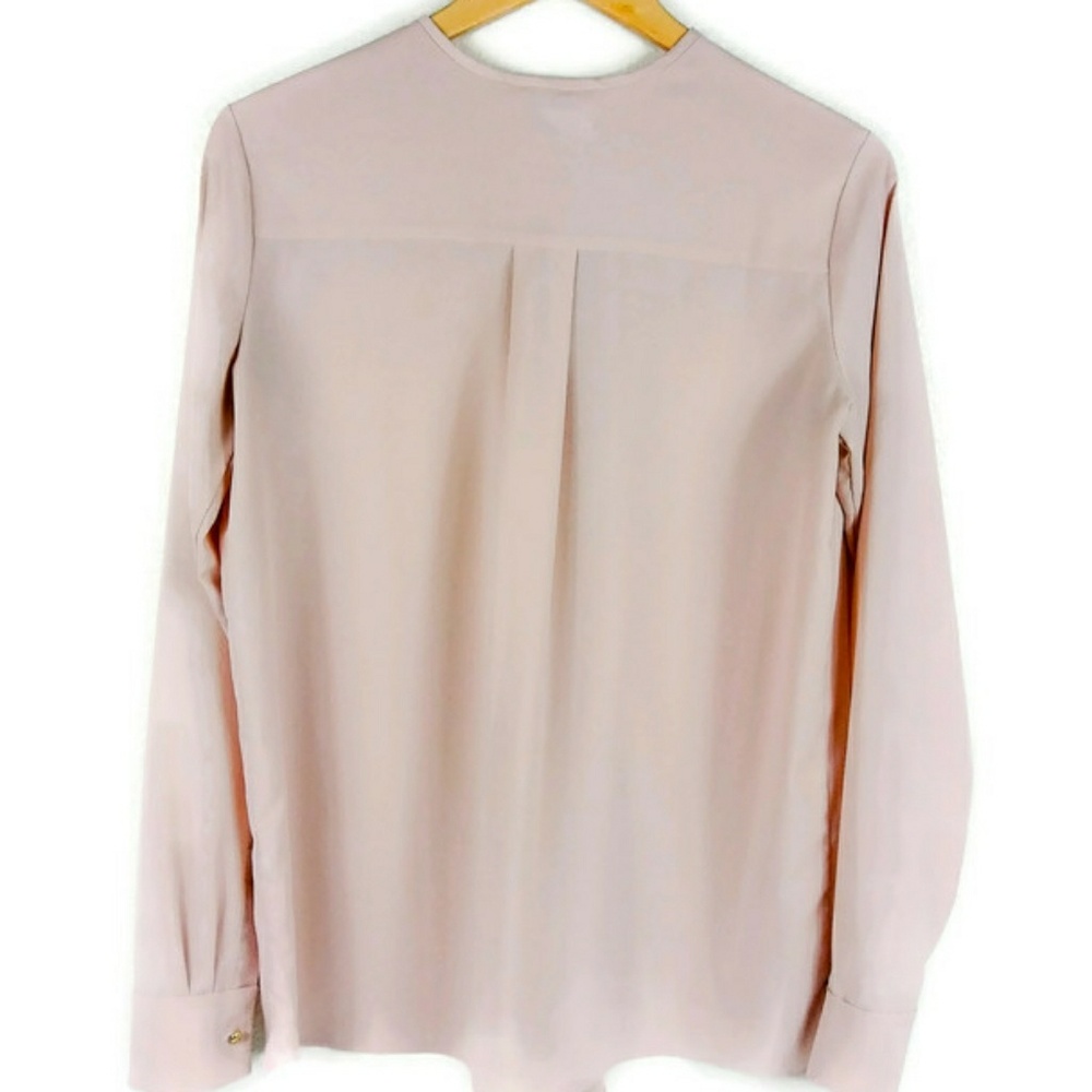 Dusty Pink Feminine Cottage Core Semi Sheer Blouse - Picture 2 of 2